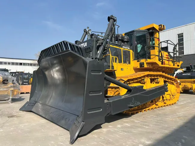 Track dozer on a civil works site