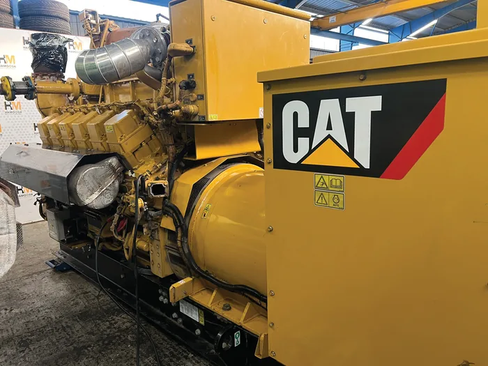 Caterpillar diesel engine showing the manufacturer badge
