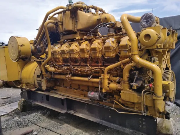 Industrial diesel engine assembly ready for installation