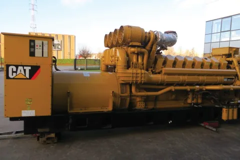 Caterpillar generating set on a heavy steel skid frame