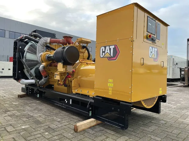 Caterpillar generating set crated on a pallet ready for delivery