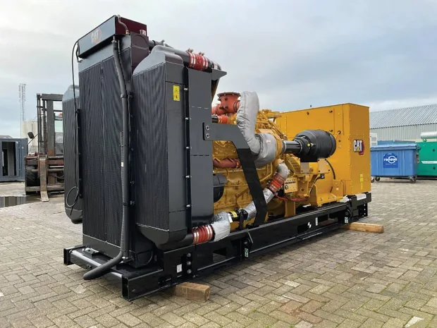 Large generating set with radiator pack on a fabricated steel base frame